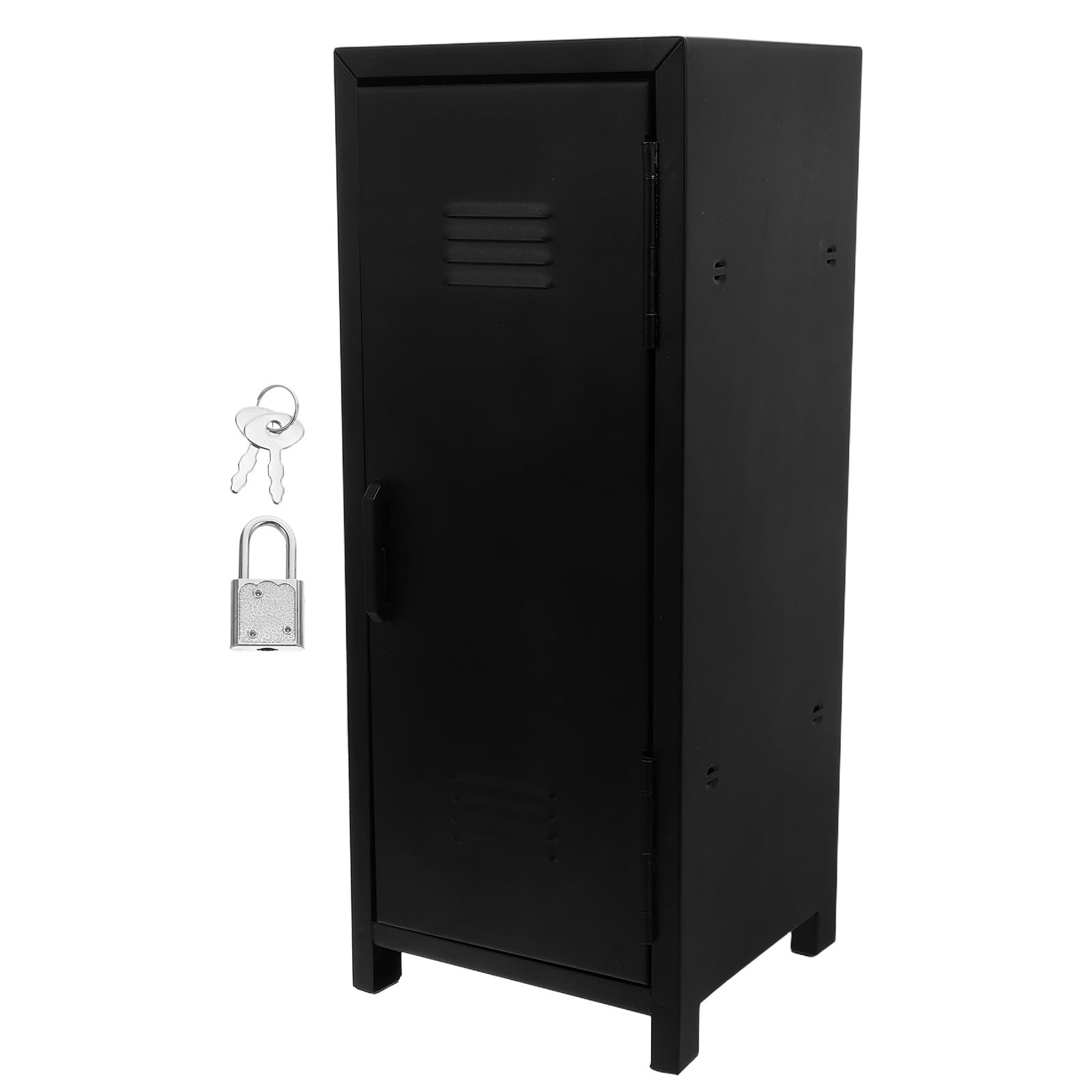 Armoire métallique verrouillable EXCEART meuble de rangement durable en fer noir