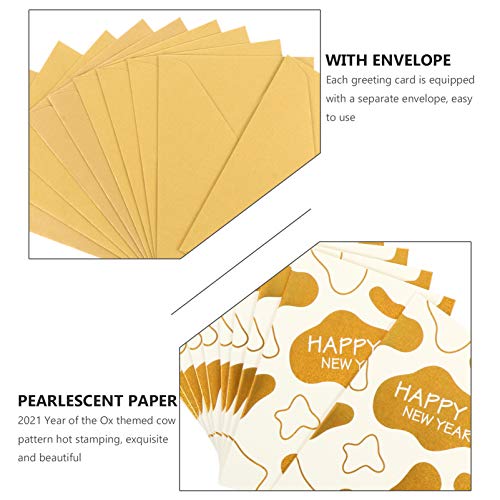 KESYOO 10Pcs 2021 Cartões de Ano Com Envelopes Convites de Feliz Ano Cartões de Mensagem de Presente