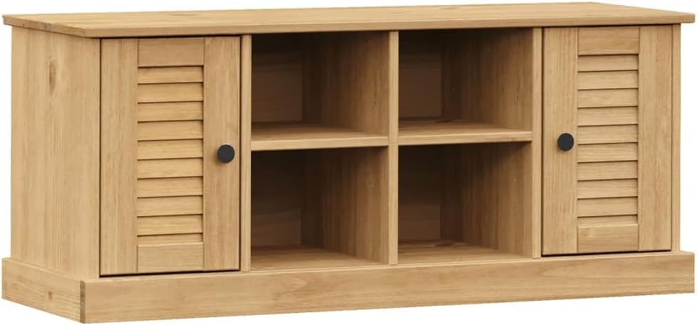 vidaXL Solid Pine Wood Shoe Bench with Ample Storage, Honey Wax Finish, VIGO Range, Perfect for Hallways and Entryways, 106x35x40 cm, Brown
