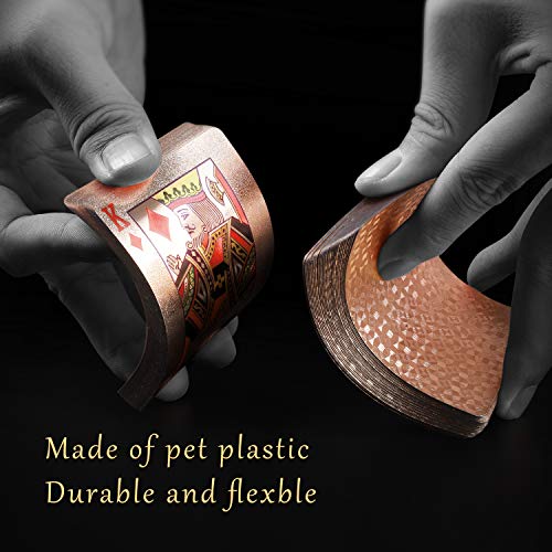 3 Decks Spielkarten, Folien-Pokerkarten, Deck mit 24 Karat Gold, Diamantfolie, Pokerkarten, wasserdichte Kunststoffkarten mit Geschenk-Box, Spiel-Werkzeuge für Familienspiel-Partys, cooles – Bild 4