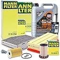MANN-FILTER Filterset 1x Ölfilter, 1x Kraftstofffilter, 1x Luftfilter, 1x Innenraumfilter, 1x Motoröl 5W-30 5l Kompatibel mit AUDI Q3, SEAT ALHAMBRA, VW CC B7, PASSAT B6, PASSAT B7, SHARAN, TIGUAN