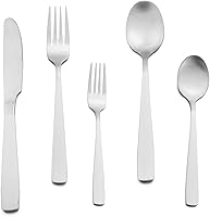 Vista 17 de JASHII Juego de cubiertos mate 30 piezas, cubiertos de acero inoxidable acabado mate, juego de cubiertos mate, servicio para 6 - blanco y oro