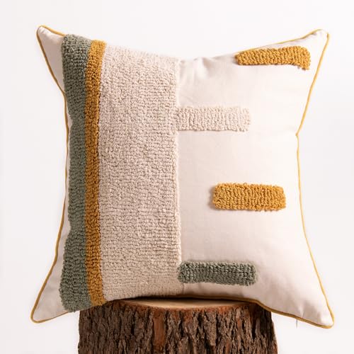 lifein 18x18 Pillow Covers-Throw Pillow Cover Tufted Boho Jacquard Pillow Covers Farmhouse Decorative Pillow Cover Pillow Cases for Gift Couch Sofa Bed Chair Living Room Home Decor by lifein - Used condition - US$14.87