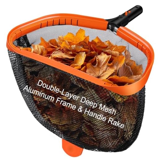 17.5" Pool Net, Pool Skimmer Net with Double-Layer Netting Bag, Aluminum Frame, Deep Nylon Net, Large Capacity Pool Cleaning Net, Leaf Skimmer Rake Net for Above Ground & In-ground Pools (No Pole)