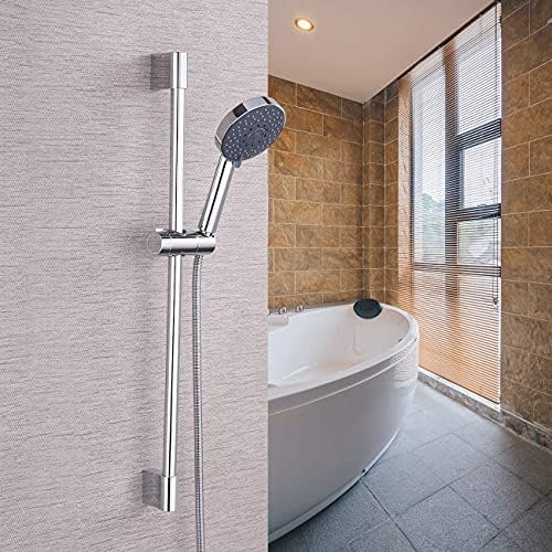 Ahyanz Shower Head Holders, Shower Riser Rail Replacement for 18-25mm ABS Chrome Plated Shower Holder Bracket with Side Knob Adjustable Shower Head Rail Holder Hand Shower-Head Clamp Rod Holder