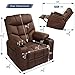 Esright Power Lift Chair Electric Recliner for Elderly Heated Vibration Massage Fabric Sofa Motorized Living Room Chair with Side Pocket and Cup Holders, USB Charge Port&Massage Remote Control, Brown