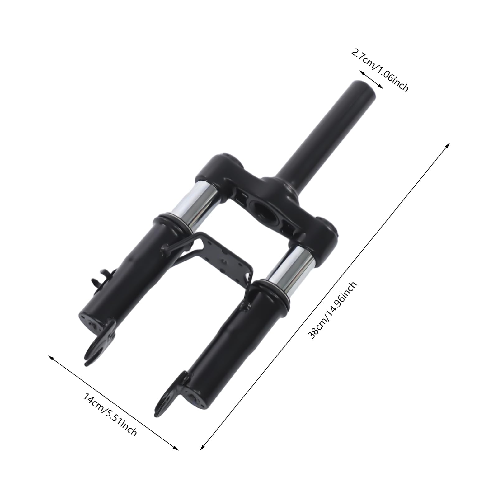 Trottinette électrique fourche avant 14 x 38 cm pour Xiaomi M365, 1S, Pro, Pro2 et Mi3, fourche à suspension avec amortisseur en alliage d'aluminium, béquille et garde-boue, noir
