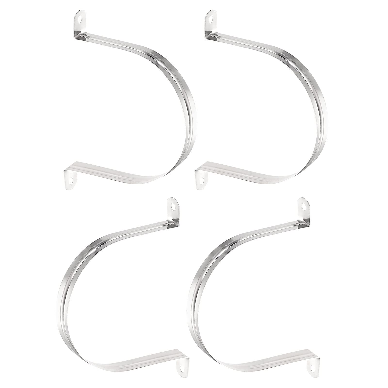 DTGN 18mm(W) Two Hole Strap, 4Pack, Good for Industrial 110mm Dia Pipe Fixing, 201 Stainless Steel Rigid Pipe Strap Clamp