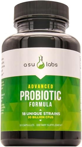 ASULABS® Formula Probiotica Avanzada con 18 Cepas Probioticas Clinicamente Seleccionadas para ayudar a eliminar Los malestares digestivos. para