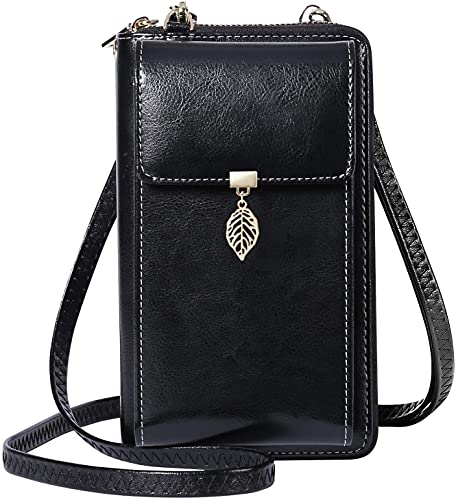 HUANLANG Small Crossbody Phone Bags for Women Leather Cell Phone Purse Wallet