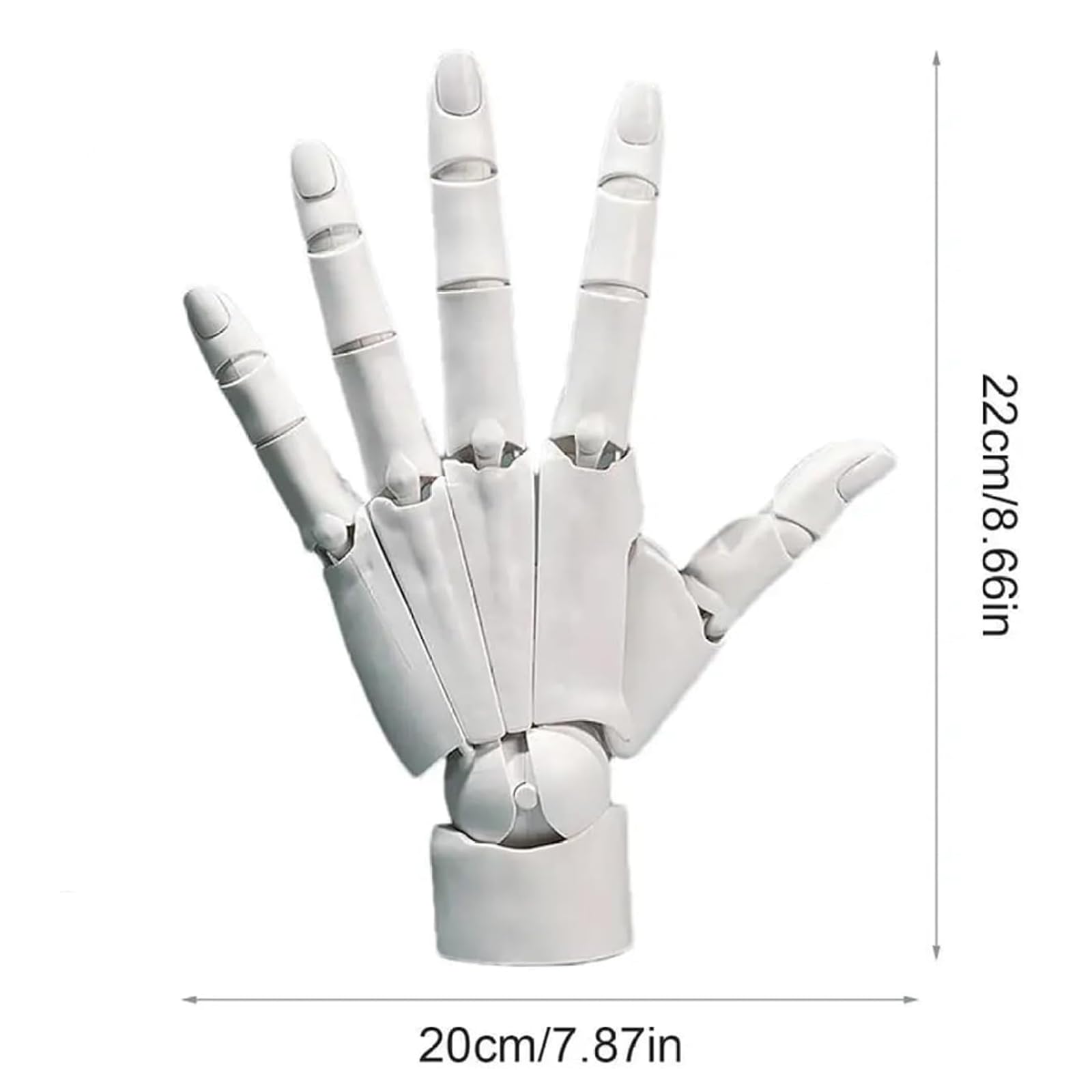 Handmodell 1:1 bewegliche Schaufensterpuppe mit beweglichem Gelenk, 40,6 x 20,3 cm, Handpuppe mit Basis, flexibles Modell für Skizzieren, Zeichnen, Malen, Kunstwerke, Heimbüro,