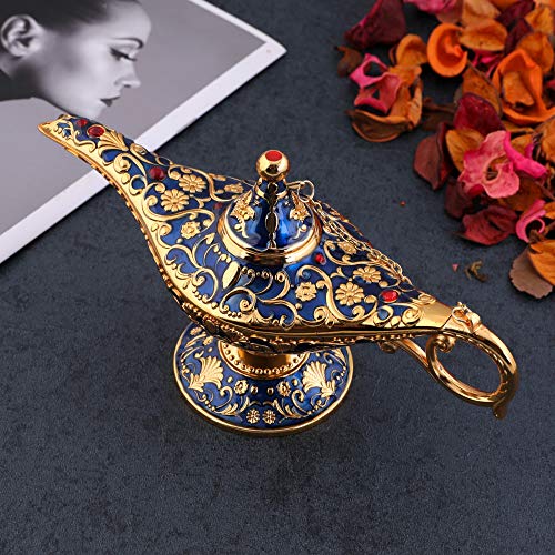Gusnilo Legend Aladdin Magic Genie Light Lamp Pot Classic Silver(Golden Blue) #TOP1