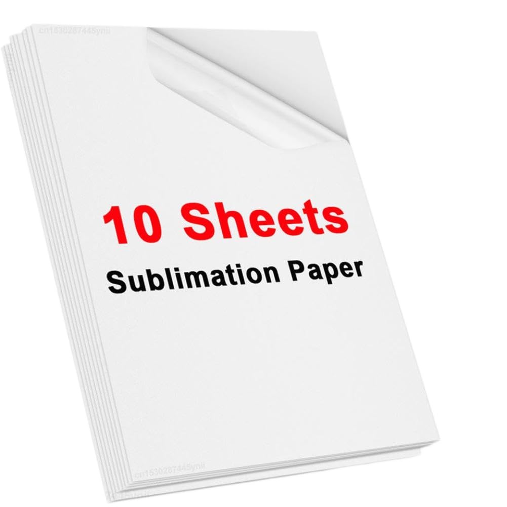 10 Blatt A4 Sublimations-Wärmeübertragungspapier Kompatibel mit Polyester-Baumwolle, T-Shirt, Kissen, Stoffe, Kleidung, Handyhülle, kompatibel mit Tintenstrahldruckerzubehör