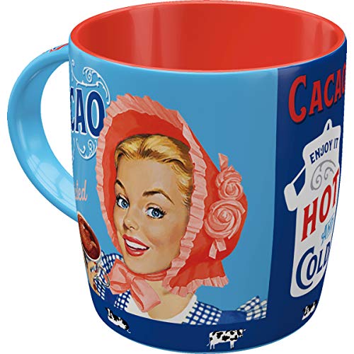 Nostalgic-Art Taza de café, 330 ml, Cacao Addicted – Idea de regalo para fans de lo retro, taza de cerámica, diseño vintage