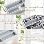 Amylove 2 Pcs Sunglass Organizer Trays Glasses Stackable Jewelry Trays Sunglass Organizer Display Box(18 Grids,Gray) - Image 3