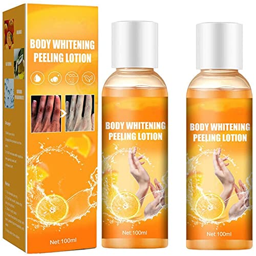 100ml Body Whitening Cream Peeling Lotion,Orange Peel Peeling Cream,Skin Lightening Brightening Flawless,mild Exfoliate Removes Dirt Tightens Pores Improves Body Skin. (2 Pcs)