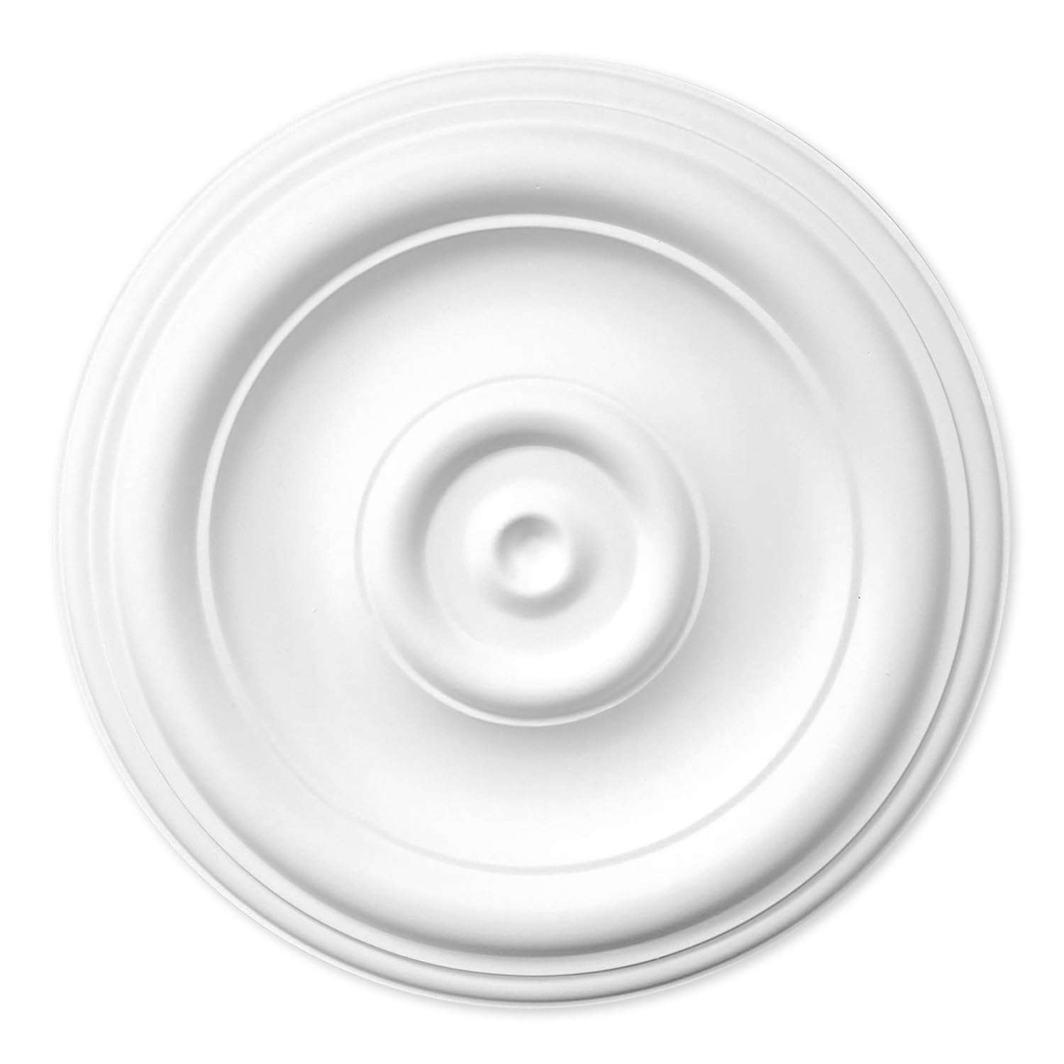 Living Heat White Harmony Halo - Modern Concentric Ceiling Rose - Lightweight Polyurethane 30Cm X 3Cm