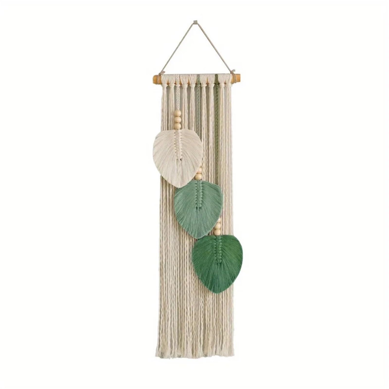 XCTDSVAH Tapestry 1 Pc Macrame Woven Hanging Tapestry, 3 Leaves, Tapstry On The Wall, Decoration(Green)