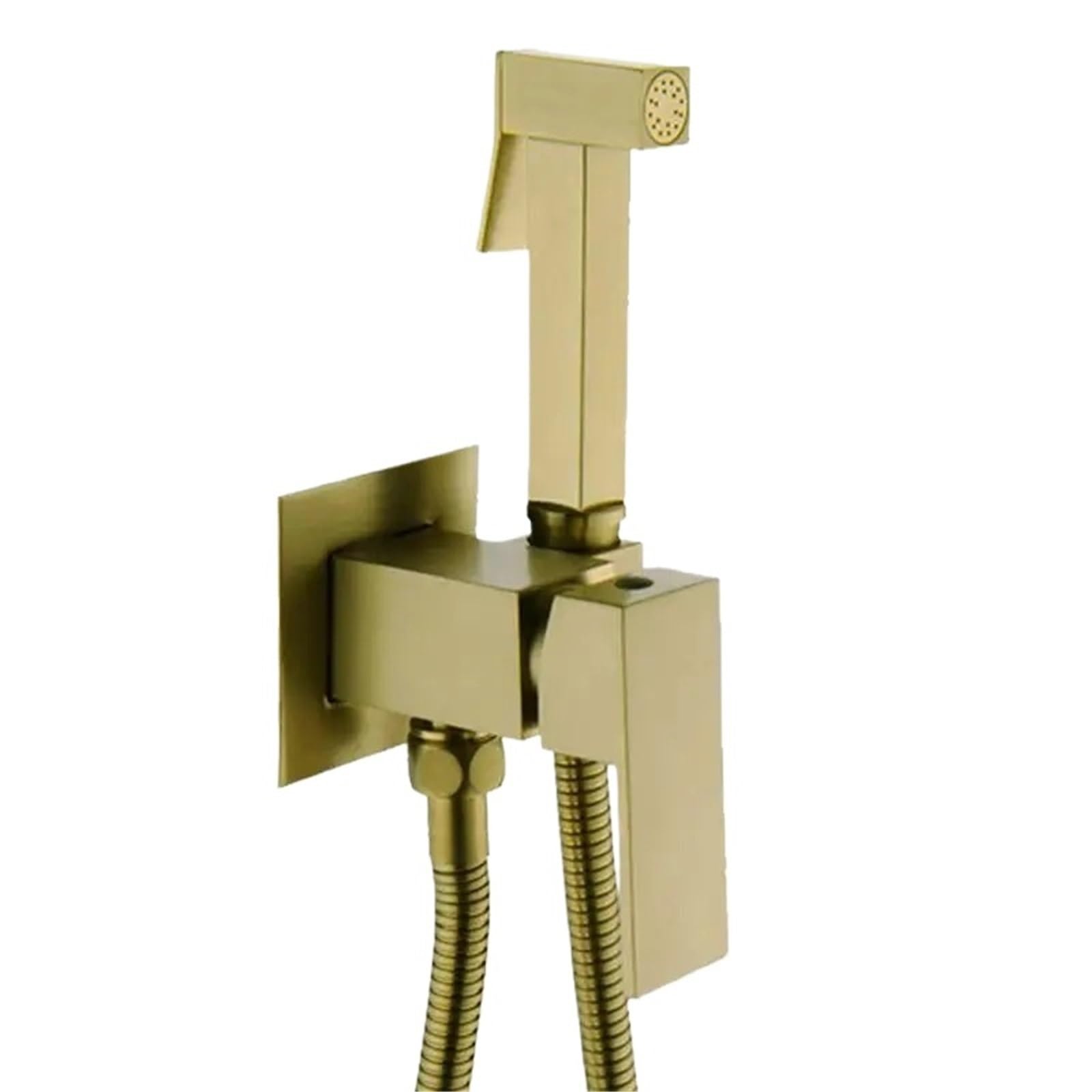 Douchette bidet laiton eau chaude froide robinet or brossé