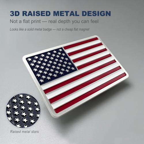 Imán metálico decorativo bandera USA rectangular miniatura 3