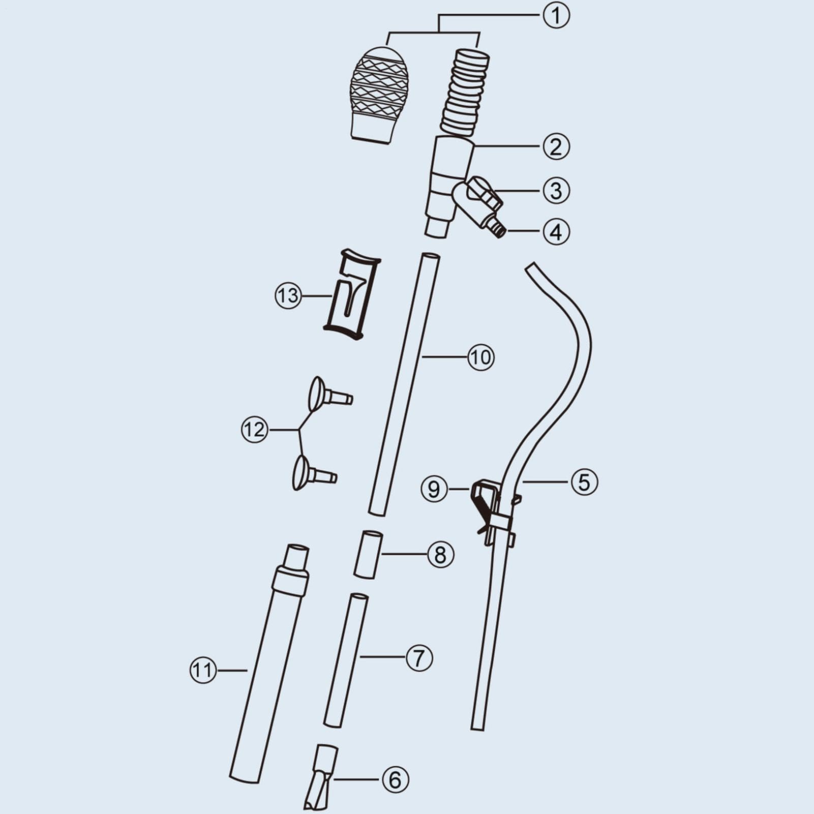 Aspirateur de gravier pour aquarium avec clip limiteur de débit, ventouse pour réservoirs jusqu'à 60 cm, idéal pour bassin, fontaine de jardin tortue et entretien des récifs