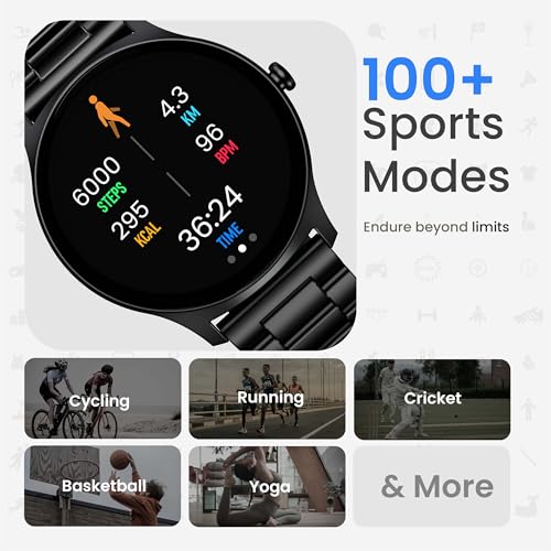 Image of GOBOULT Rover Pro Smartwatch 1.43'' AMOLED, BT Calling 5.3, 1000 Nits Brightness, IP68, 150+ Watchfaces, 120+ Sports Modes, AI Voice Assistant, SpO2 Monitoring (Coal Black)