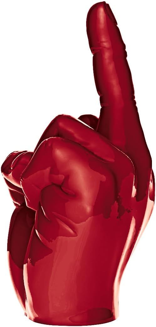 United Pacific 72086 Cast Aluminum The Middle Finger Hood Ornament, Easy Install, Mounting Hardware Included, Universal Fitment – Candy Red – ONE Unit