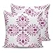 852 Juego De 2 Fundas De Cojín Flor Geométrica Mandala Fucsia Vintage Fundas De Cojín Cuadradas Decoración Duradero Almohada Caso para Jardín, Regalos, 45X45Cm