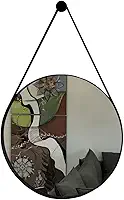Espelho Redondo Adnet Decorativo Com Alça 40cm Completo Cor:Preto