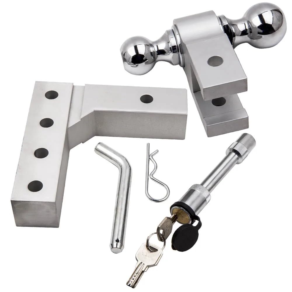hak holowniczy 6'' Regulowany hak holowniczy 2" Odbiornik Podwójna kula Przyczepa 2" i 2-5/16'' 5000 funtów Do samochodu podróżnego adapter do przyczepki