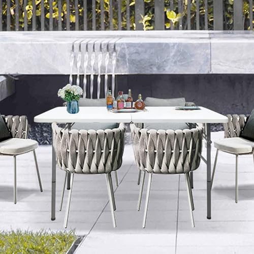 UNMAT 4 Feet Portable Folding Table, White - Image 6