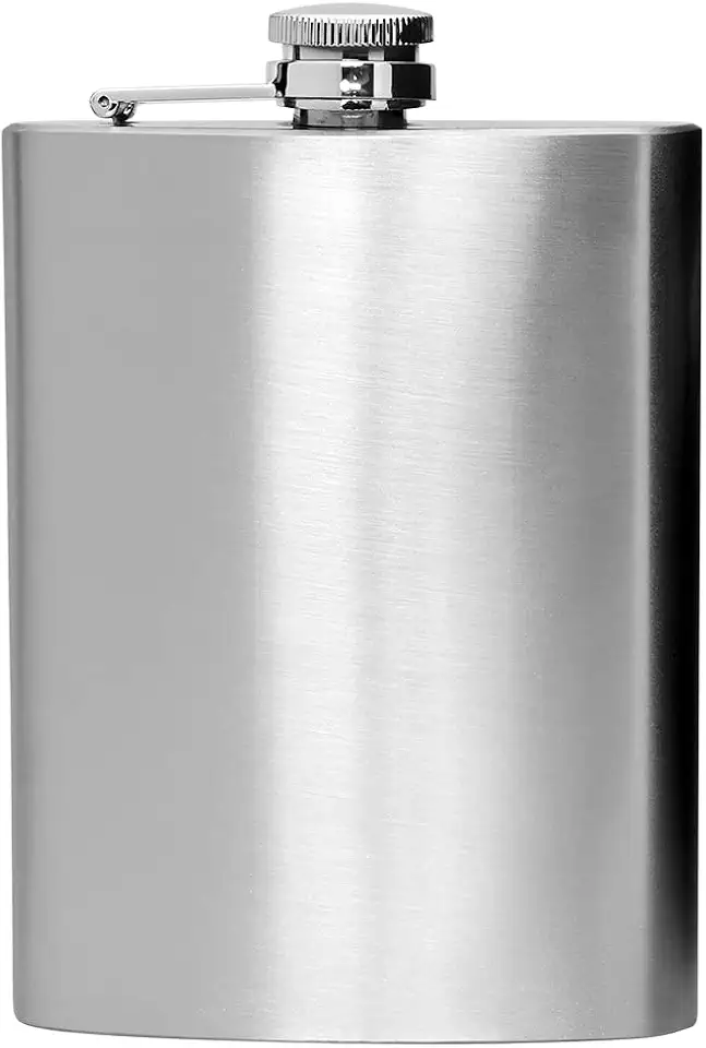 Cantil Inox de Bolso para Whisky 220 Ml Mimo Style Prata