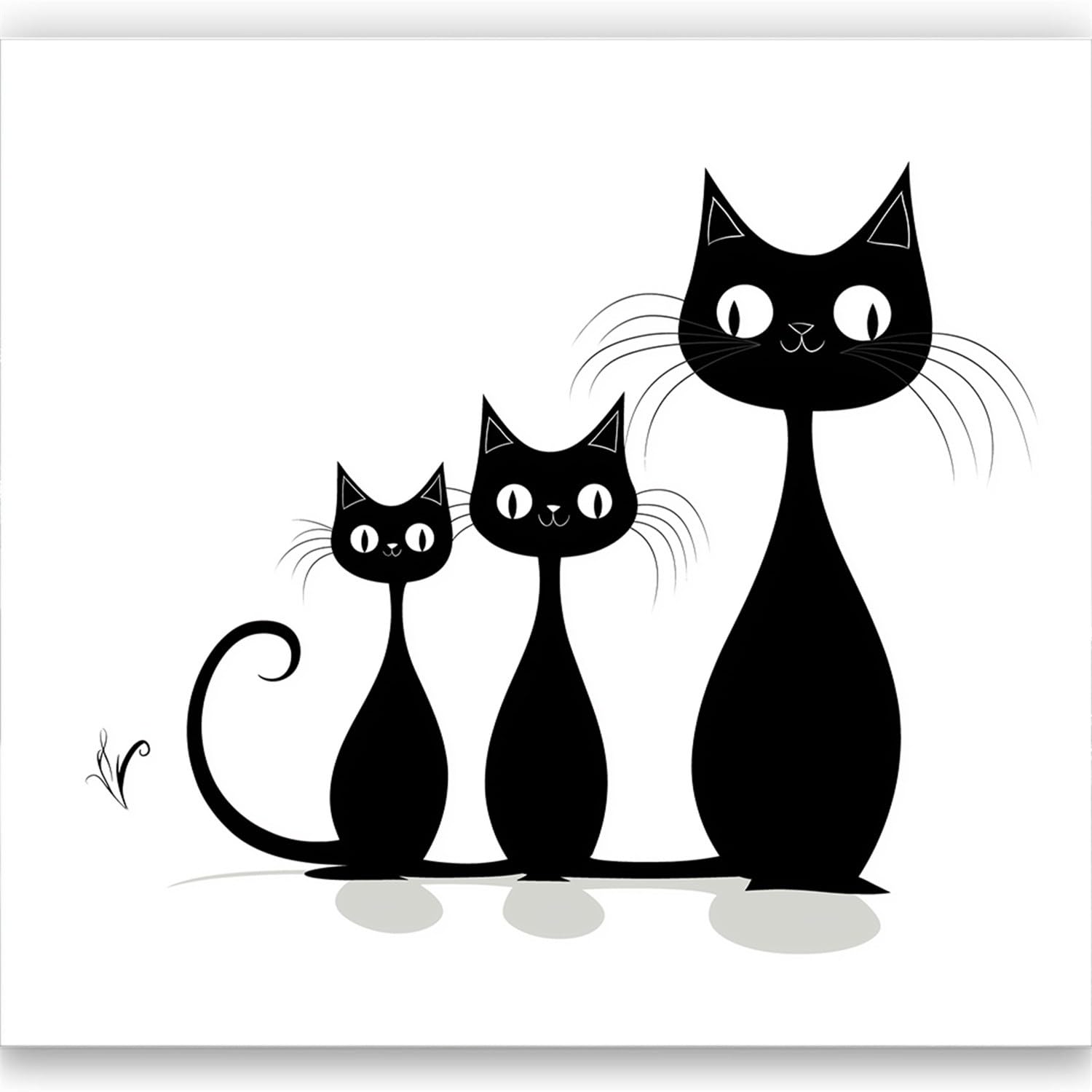 Papier Peint Panoramique Animal de Bande Dessinée Chat, Poster Fresque Murale Animaux de Bande Dessinée, Poster Mural pour Salon, Chambre d’Enfants ou Restaurant, 400 x 280 cm Décoration Fresque
