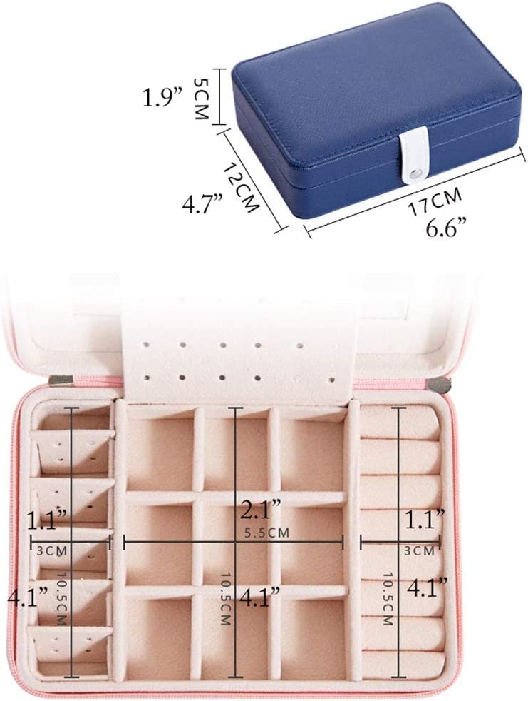 Boîte de bijoux portable avec affichage organisateur et rangement en cuir - 4