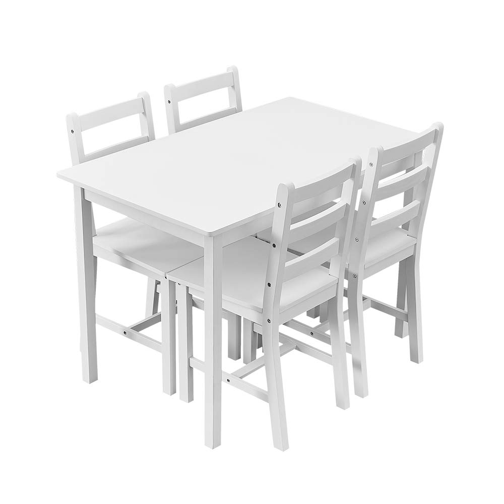Panana Lot de 4 chaises de salle à manger en bois de pin, pour salle à manger, cuisine, salon