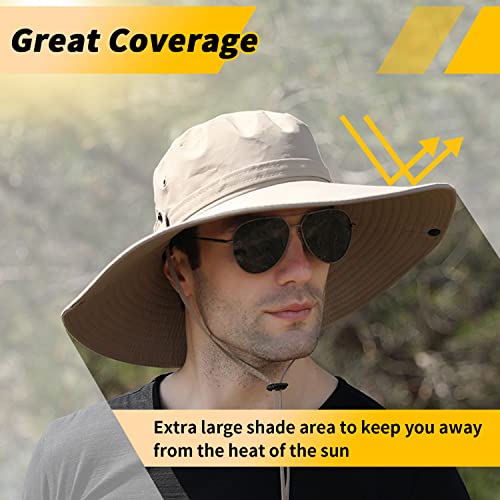 【Oversize Xxl】 Sun Hat For Men,【Upf50+Waterproof Wide-Brim】 Boonie-Hat Sun-Hat Fishing-Hat For Safari Hiking Beach Garden #TOP5