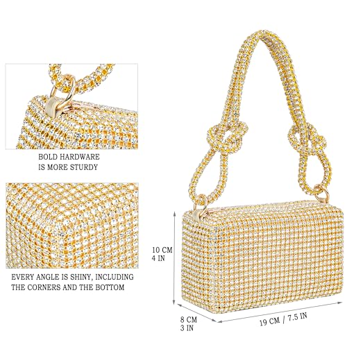 Image of BBTT.ful Rhinestone Evening Handbags Sparkling Crystal Purse Daily Casual Shoulder Bag