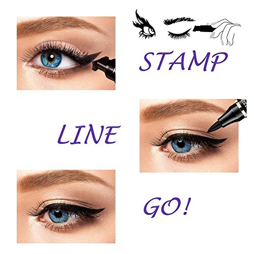 Imethod Eyeliner Stamp - New 2 Pens Winged Eyeliner Stamp, For All Eye Shapes, Winged Eyeliner Stamp, Perfect Wing Cat Eye Liner, Waterproof & Smudge-Proof, 8 Mm #TOP2