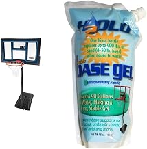 Lifetime 1529 Courtside Height Adjustable Portable Basketball System with BaseGel Polymer, 50 Inch Shatterproof Backboard, Black/Red/Blue, Standard