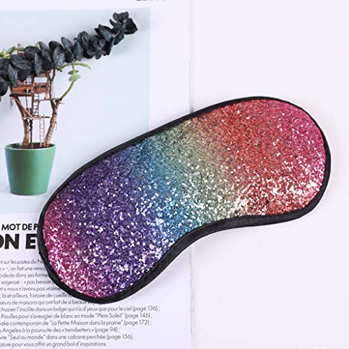 shamjina Lantejoulas Máscara de Dormir Rainbow Máscara Noturna Óculos para Dormir
