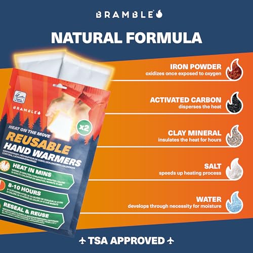 Bramble - Reusable Hand Warmers (10 Pairs, 20 Total) - Air Activated Pocket Warmers with Resealable Pouch - Warm in Minutes & Odour-Free - 8 Hours of Heat across multiple uses - Image 6
