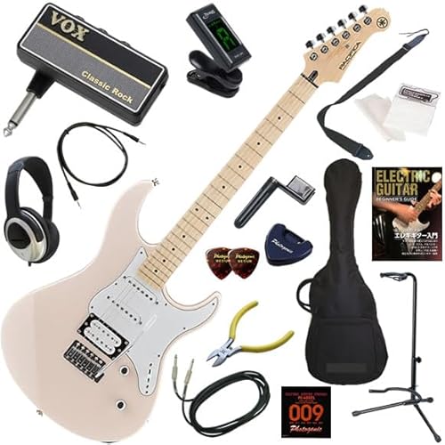 【セット品】YAMAHA エレキギター初心者入門 ヘッドホン・ギター・アンプamPlugが入った16点セット PACIFICA112VM/SOP(ソニックピンク)