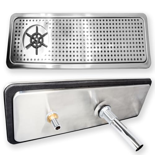 GOLDMAN SERVICE | Enjuagador de Vidrio XL Automático de Alta Presión para Fregadero Cocina - Limpiador de Vidrio Profesional con Vasija rectangular Acero Inoxidable | Medidas: 65 x 21 cm