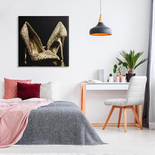 Image of Stupell Industries 'Dark Glam Shoes Photography'| Canvas Art | Stupell Industries | 30 x 30 Inches, Easy to Hang and Sturdy, Made in USA, by Kim Allen