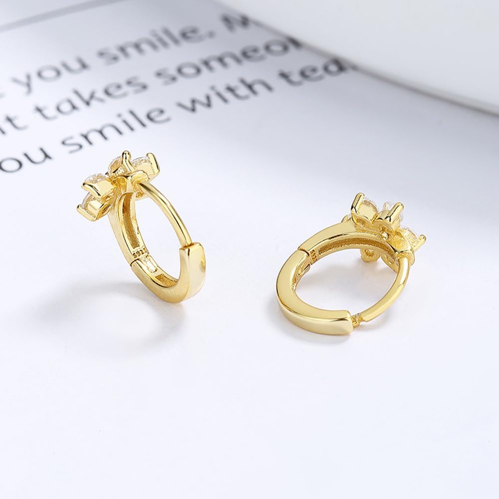 Amazon.com: Flower Hoop Huggie Earrings for Women Small