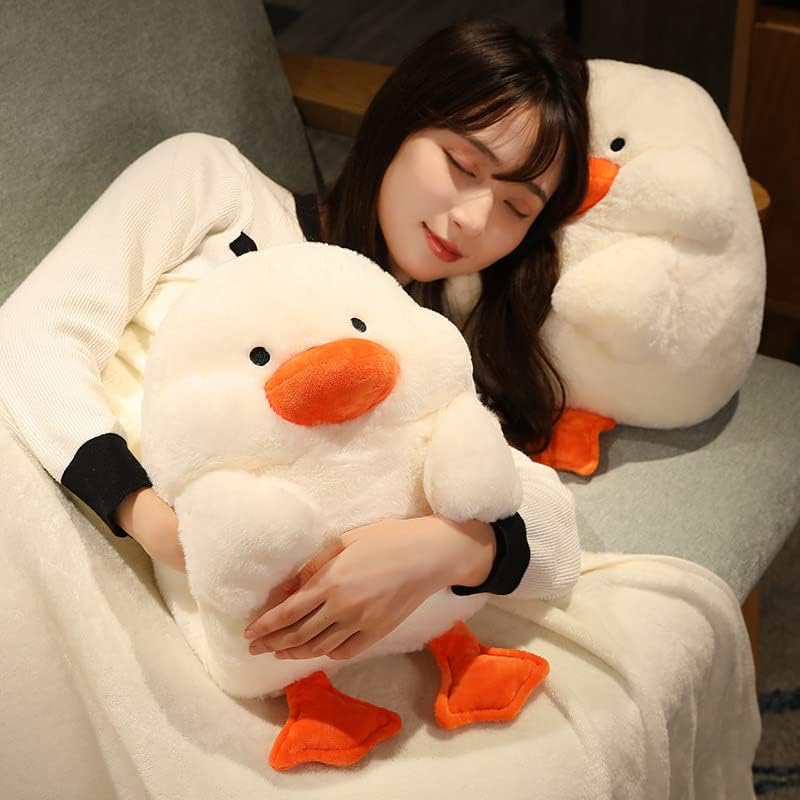Miniatura 5 de Peluche de pato grande de 15 pulgadas, 15 % más gordito, almohada de pato suave con peso para niños y adultos, regalo perfecto para el Día de la