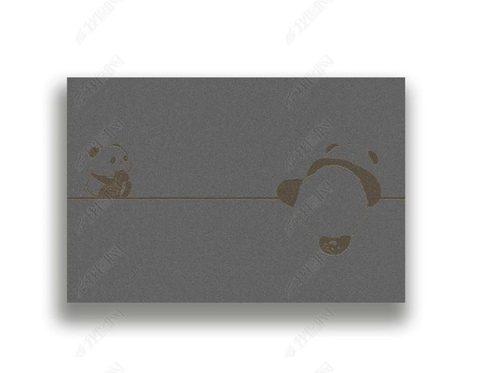 Papier Peint Panoramique Gris Ciment Panda Zen Tapisserie Photo Murale Chambre