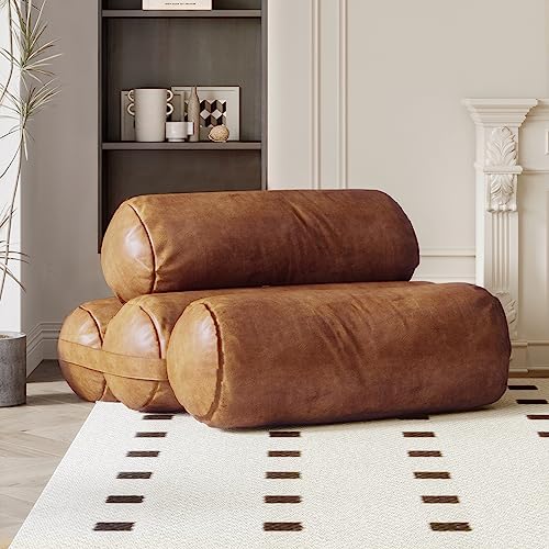 Sofá cama multifuncional de tela marrón