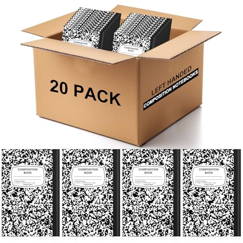 Carnet de composition pour gauchers A5 au bureau ou à l'université motif marbre noir