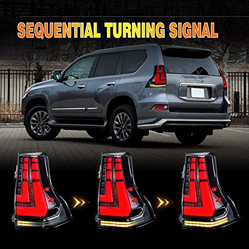 Archaic Tail Light Assembly For Lexus Gx400 Gx460 2010-2022, Sequence Turn Signal Rear Lamp For Toyota Prado 2010-2020, Plug & Play Dynamic Rear Lights, Smoke Lens, Pair #TOP2